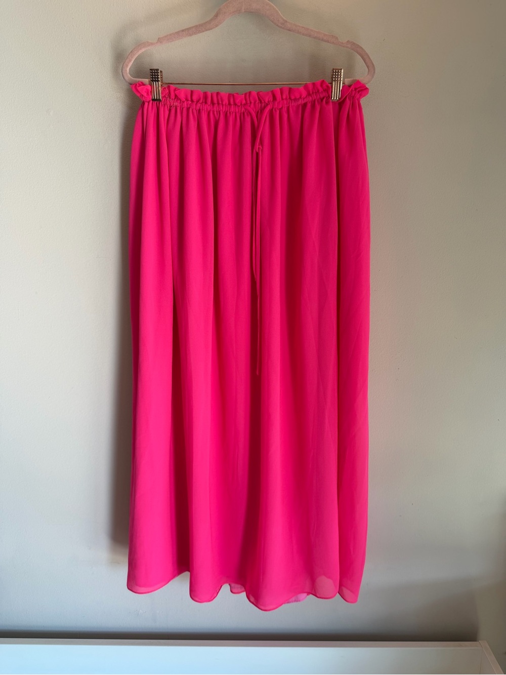 Peppermayo Hot Pink Sheer Chiffon Tiered Maxi Skirt US 2 / XS